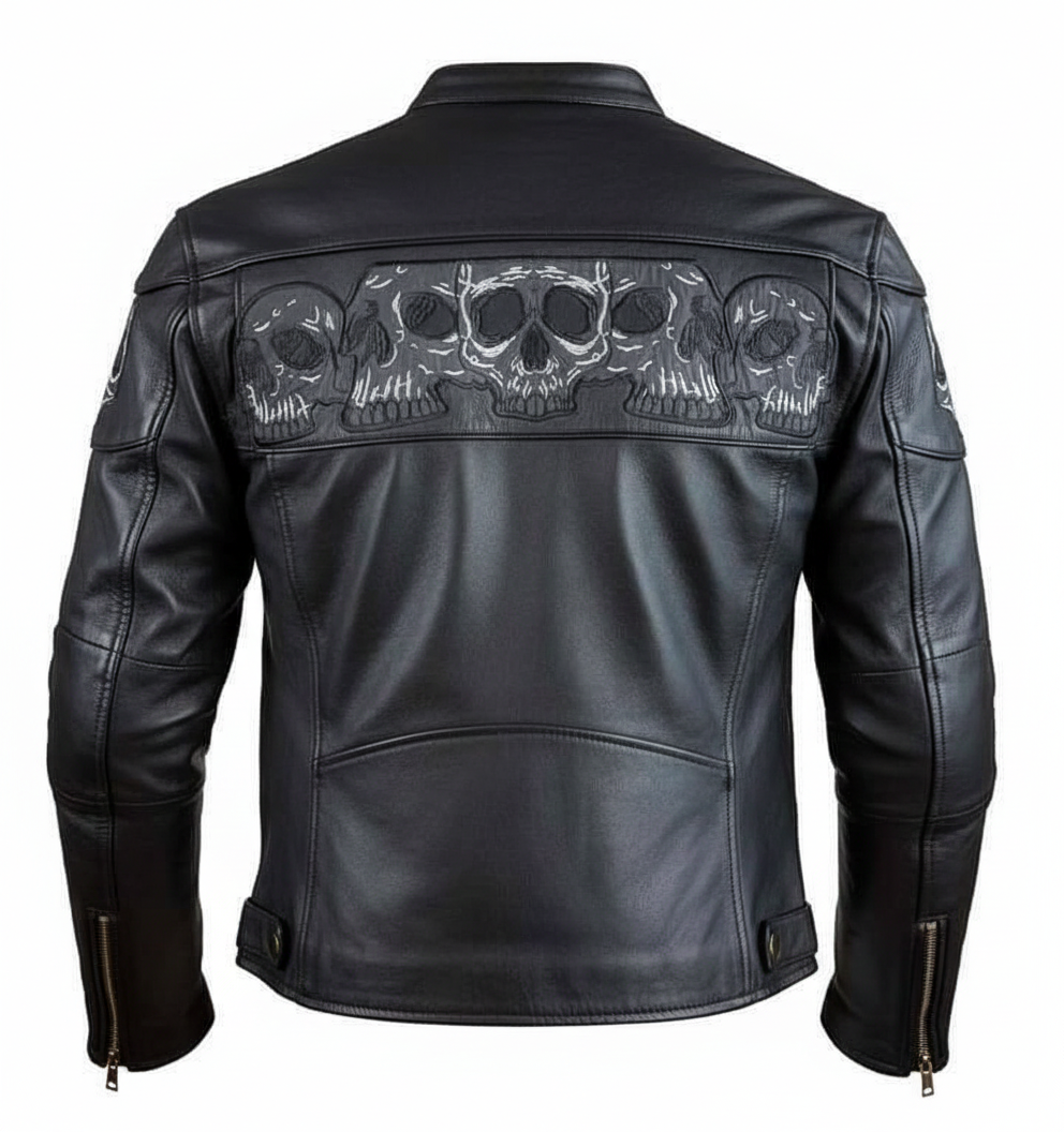 Skull Panel Moto Jacket