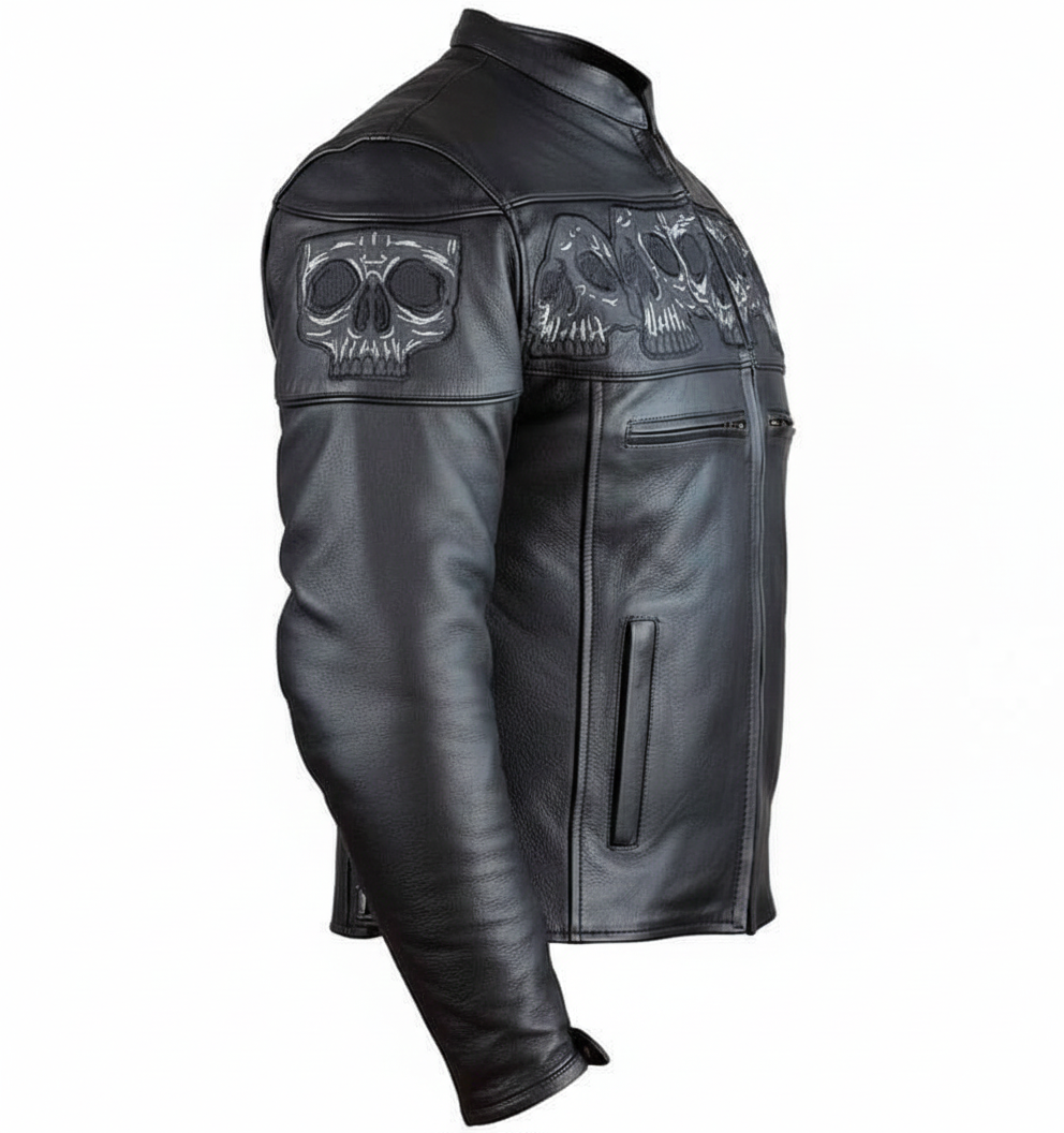 Skull Panel Moto Jacket