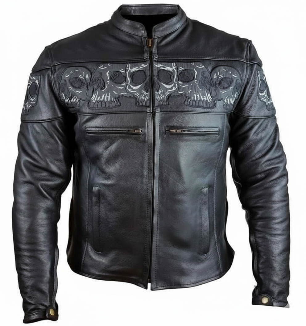 Skull Panel Moto Jacket