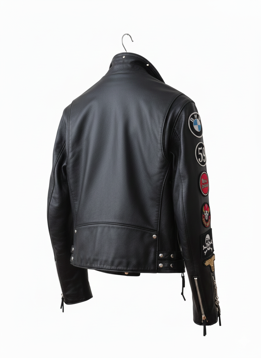 Patchwork Chain Moto Jacket