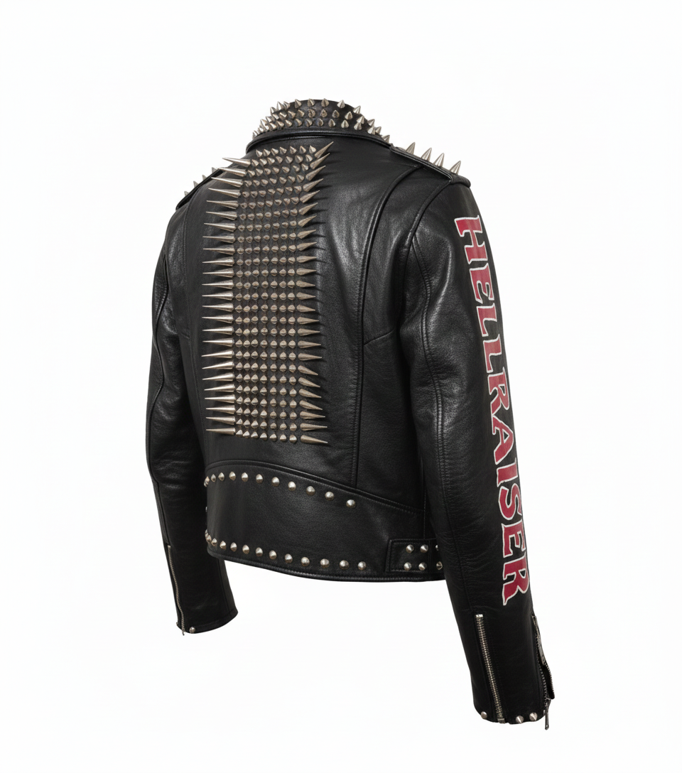 Studded Graphic Moto Jacket