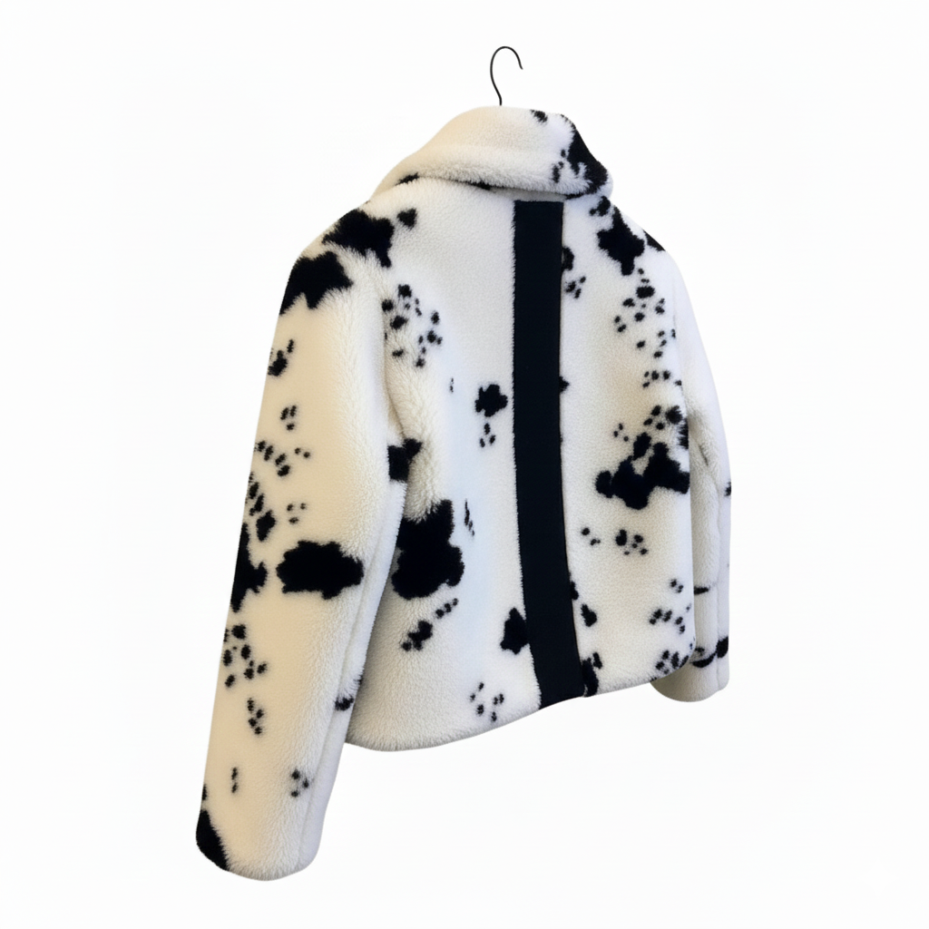 Cow Print Plush Jacket