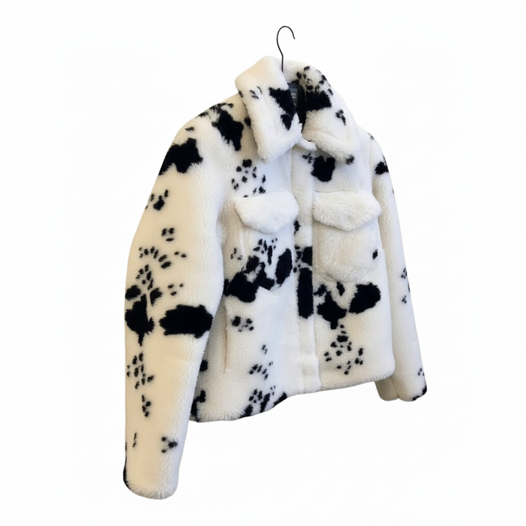Cow Print Plush Jacket