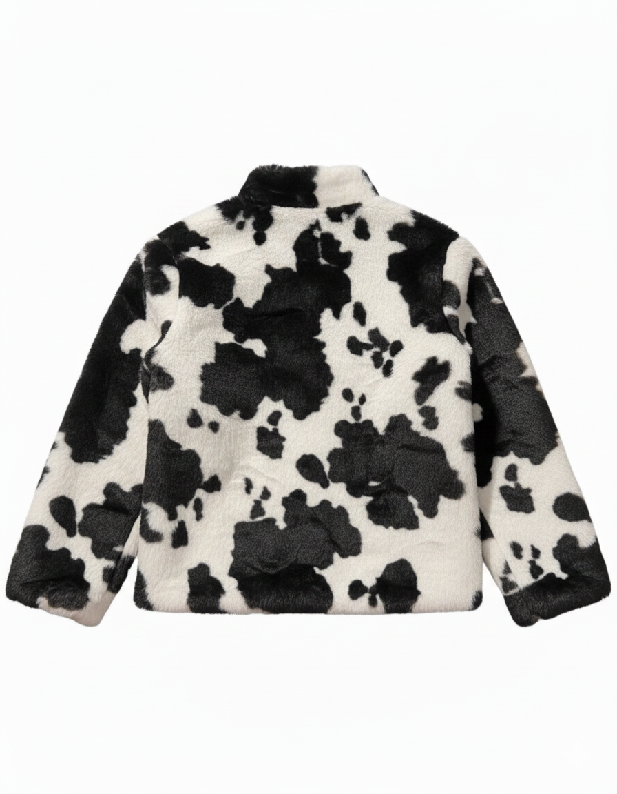Cow Print Fleece Jacket