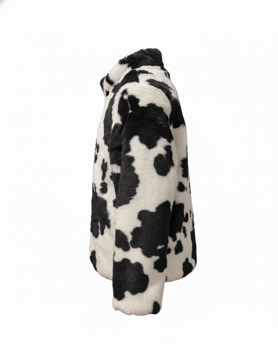 Cow Print Fleece Jacket