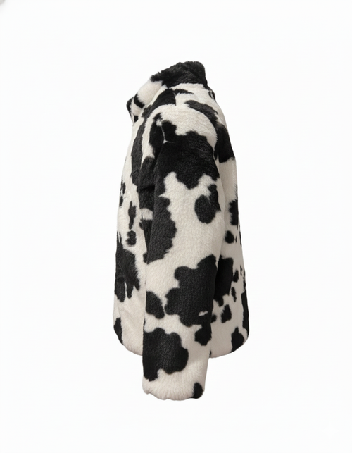 Cow Print Fleece Jacket