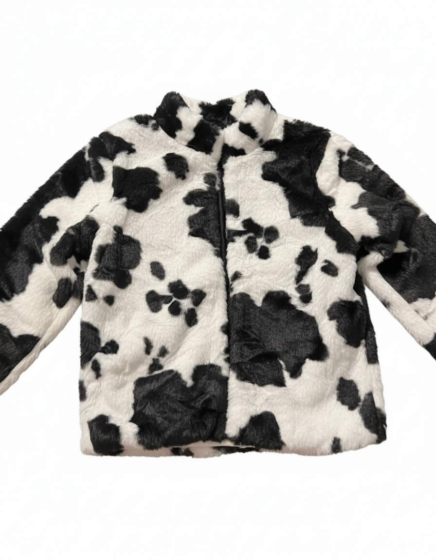Cow Print Fleece Jacket