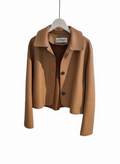 Minimal Brown Cropped  Jacket