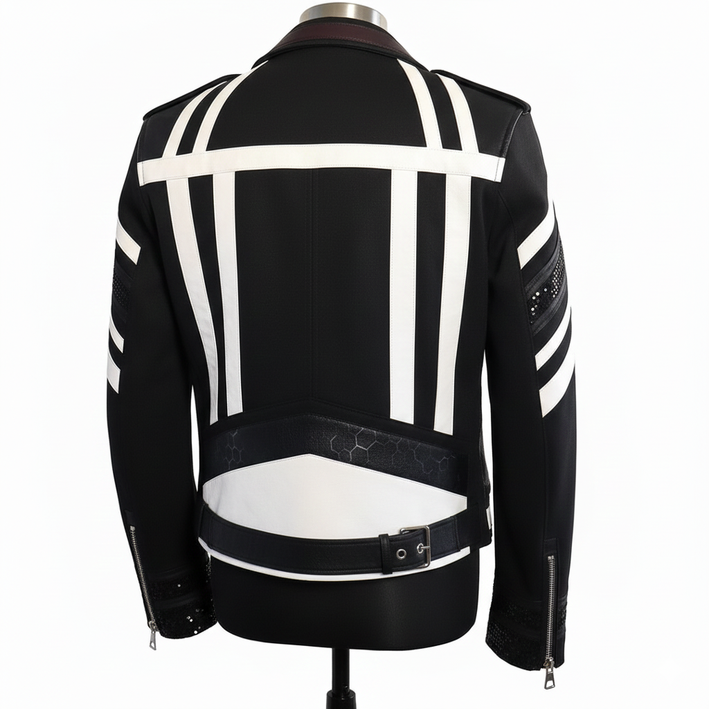 Futuristic Contrast Moto Jacket