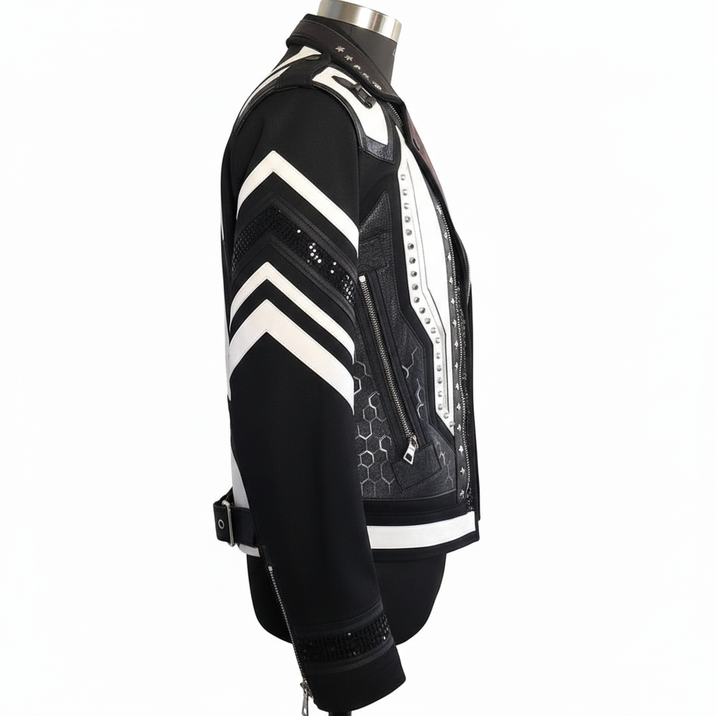 Futuristic Contrast Moto Jacket