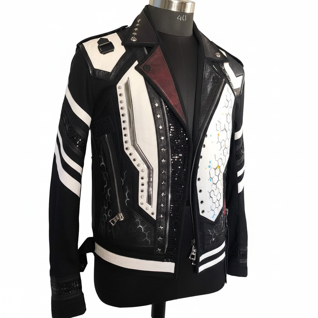 Futuristic Contrast Moto Jacket