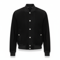 Men's Black Nubuck Baseball Bomber Jacket