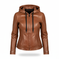 Women's Brown Hooded Jacket