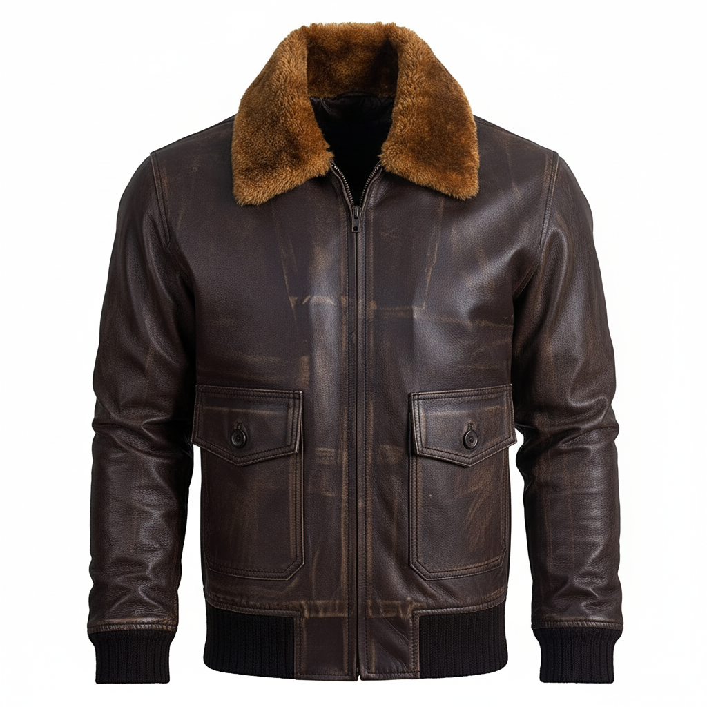 Men's reddish-brown Biker Style Jacket