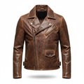 Men's Rustic Brown Biker Jacket