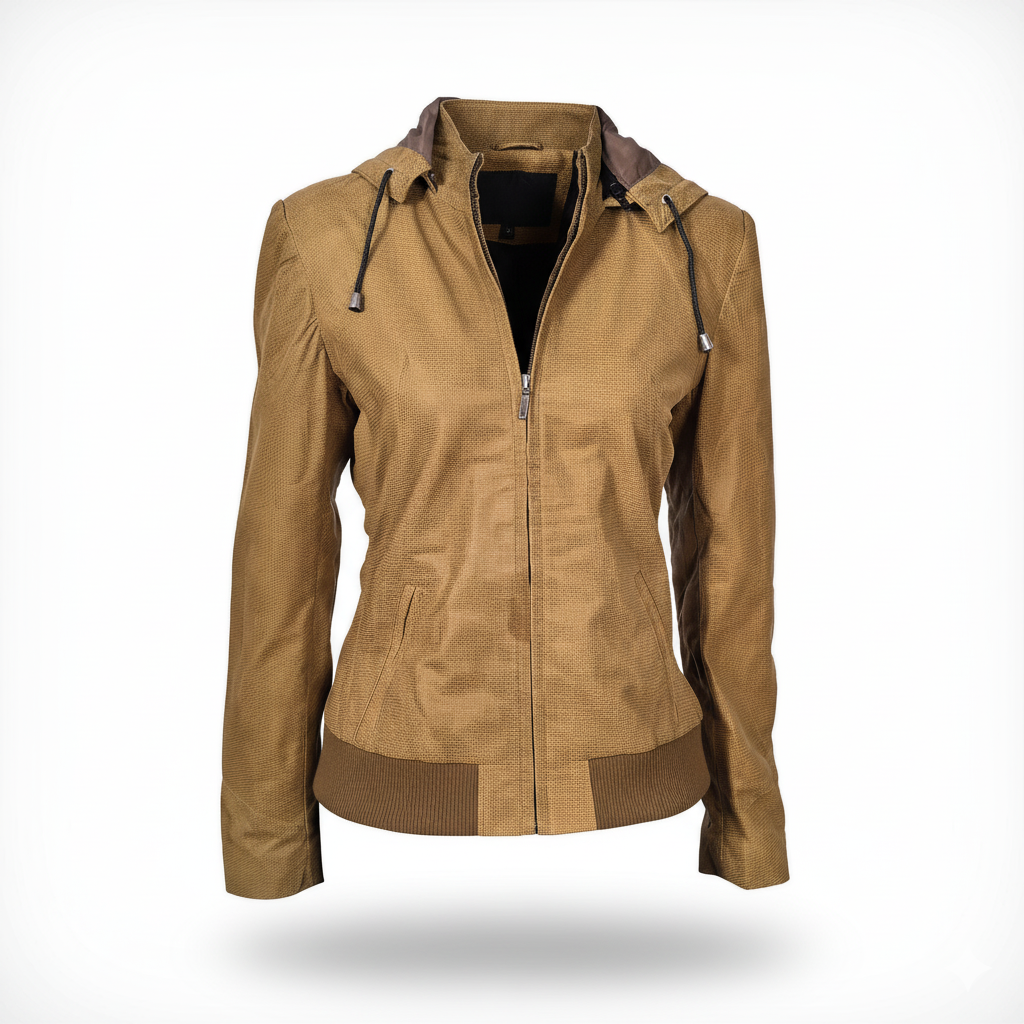 Women's Mustard-Brown Hooded Jacket