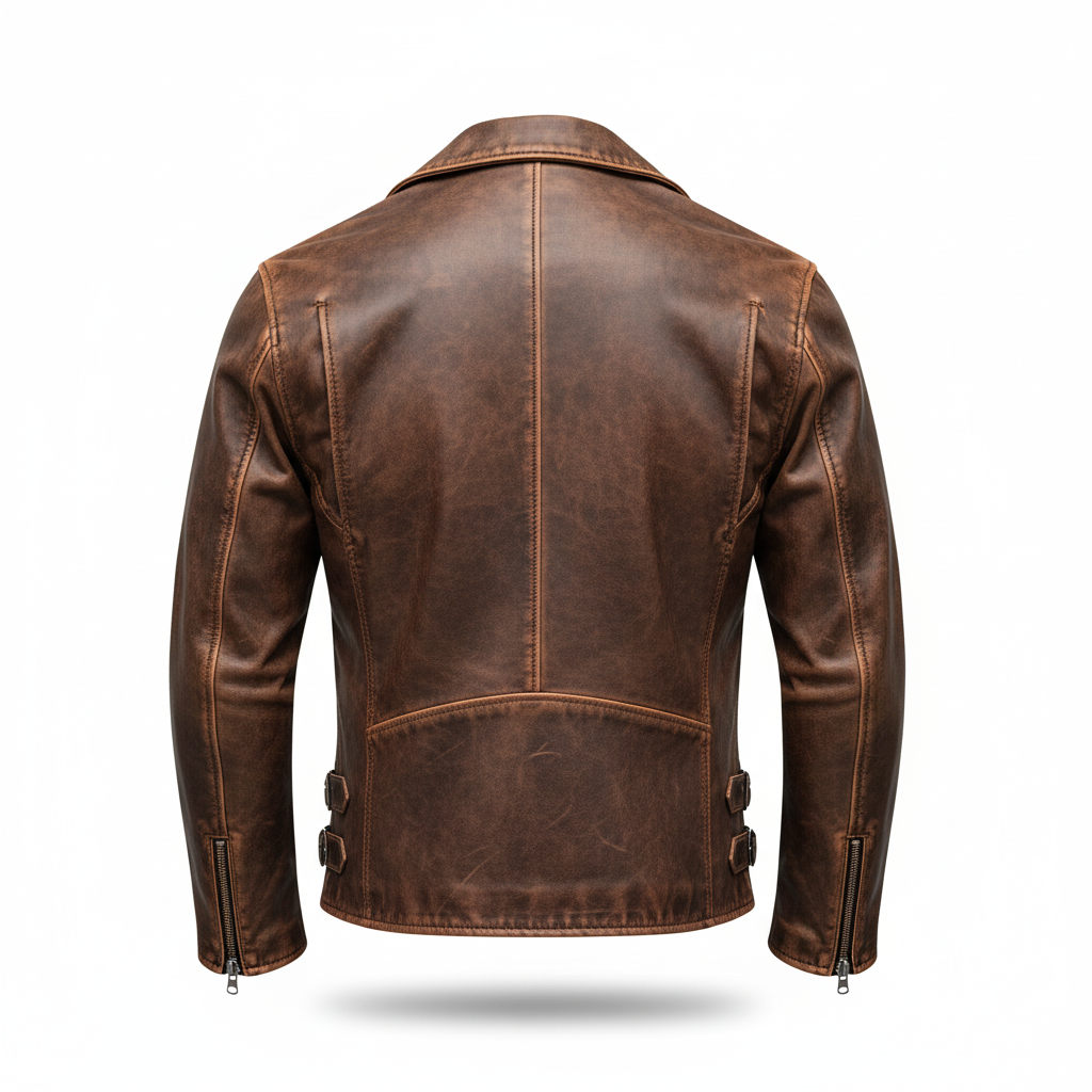 Men's Rustic Brown Biker Jacket