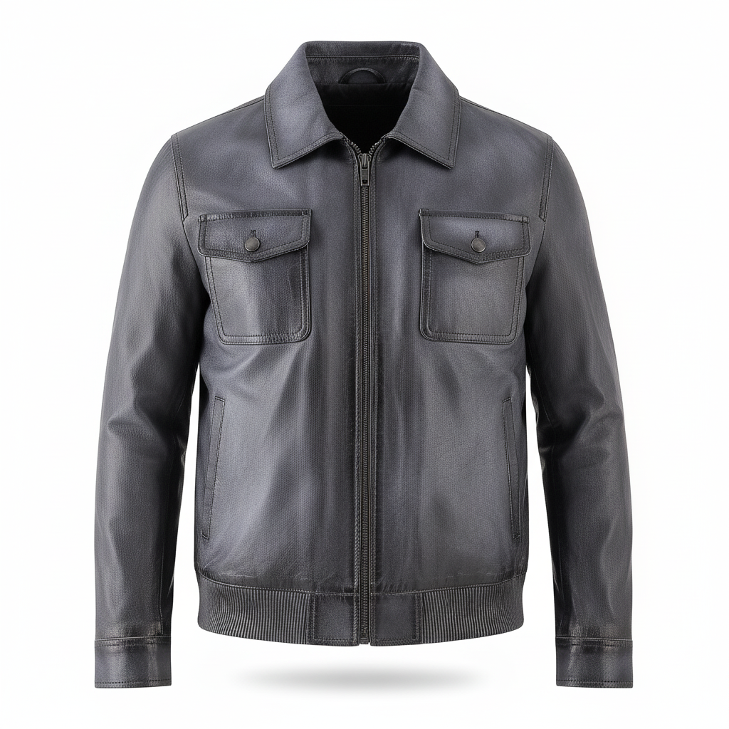 Men's dark grey bomber Style Jacket