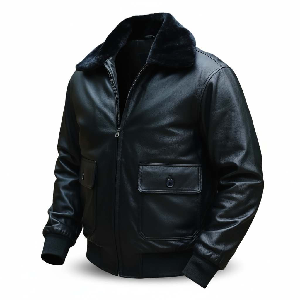 Men’s  Black Classic Biker Jacket