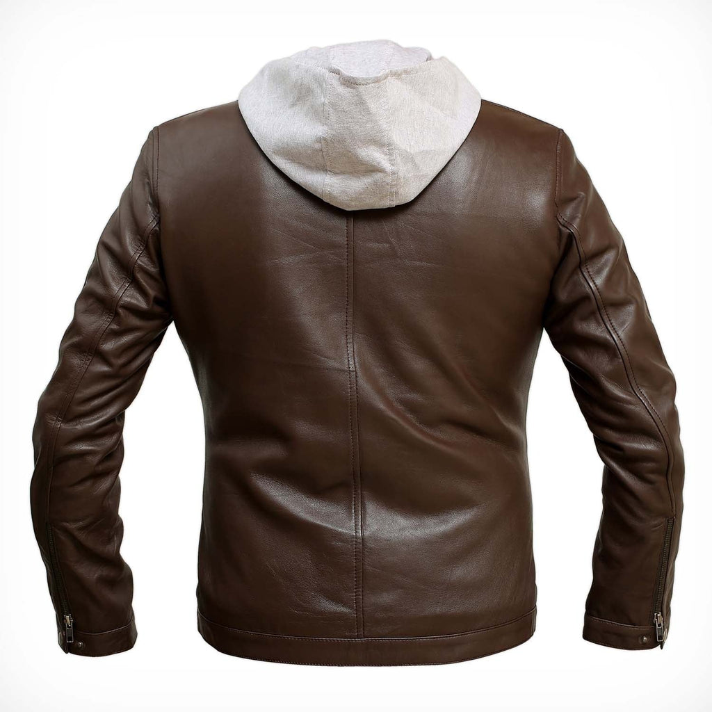 Men's Brown Hoodie Bombar Tan Wax Jacket