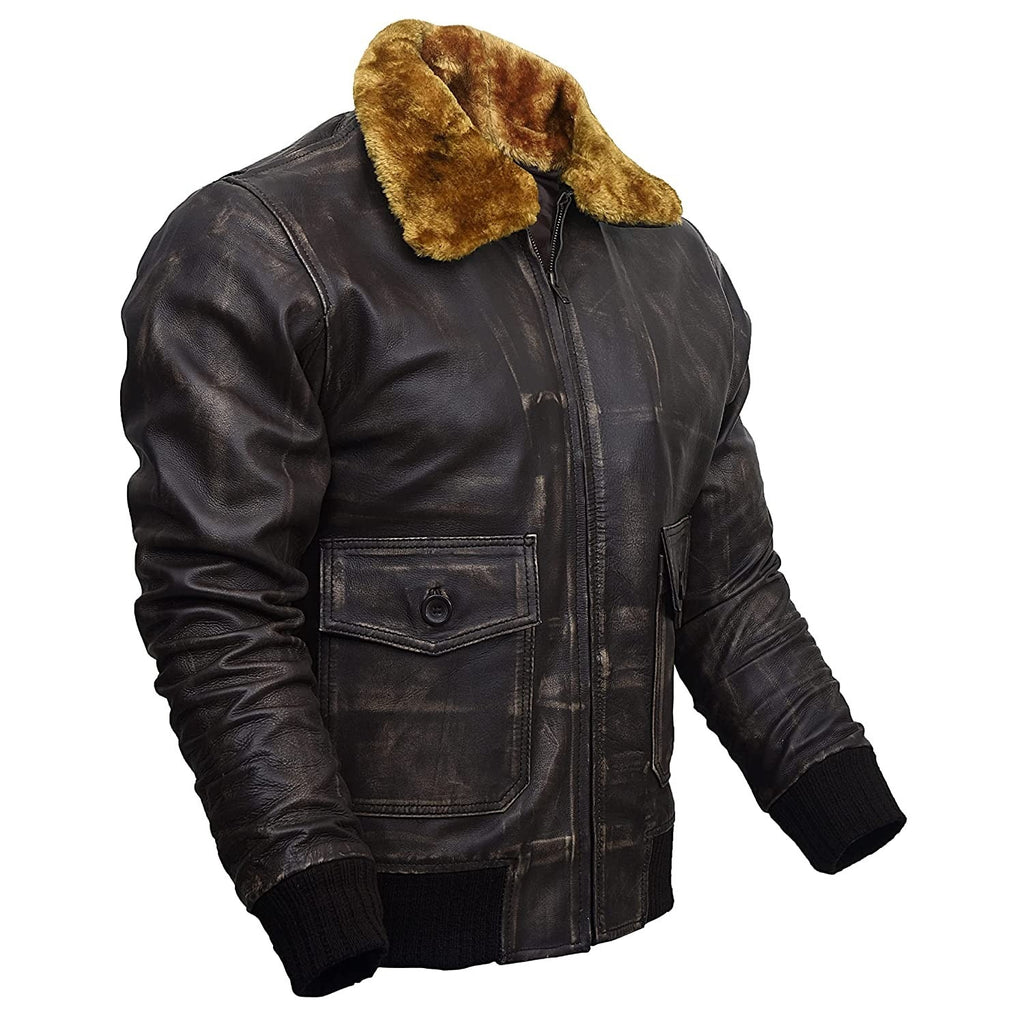 Men's reddish-brown Biker Style Jacket